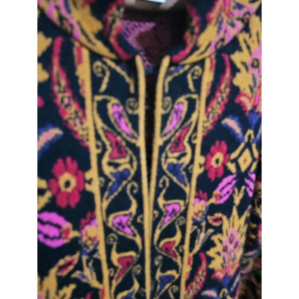 Vintage Coldwater Creek Mandarin Collar Cardigan Jacobean Print Size medium - Picture 4 of 11